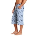 thumbnail image 5 of Mens Swim Trunks Men's Casual Hawaiian Print Drawstring Cropped Capri Pants Resort Print Swim Trunks with Elastic Waist Summer Beach Shorts for Vacation Spring Travel Light Blue XL, 5 of 9