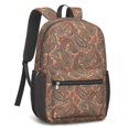 thumbnail image 2 of Paisley and Floral Pink Pattern 17" Waterproof Oxford School Backpacks for Teens, S-Shape Padded Straps, for School, Travel, Hiking, Camping, 2 of 5