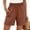 Brick Red, variant on Linerless Relaxed Casual Shorts for Women Amboo Hemp Casual Long Knee Length High Waisted Stretch Wide Leg Relaxed Fit Shorts Khaki,M