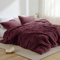thumbnail image 1 of Regency Heights Ensemble de Couette Taille Simple/Simple TG, Ensemble de Couette en Peluche Côtelée Duveteuse, Ensemble de Literie 2 Pcs, Rouge, 1 of 7