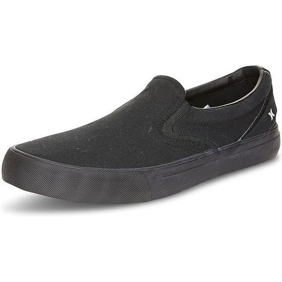 Hurley Men's Size 12 Canvas Slip-on Shoe, Black/Black