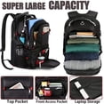 thumbnail image 2 of Mochila para hombres, mochila de viaje extra grande de 50 l con puerto de carga USB, mochilas universitarias de negocios compatibles con TSA para portátiles de 17 pulgadas, negro Namotu CZYD-XM35, 2 of 7