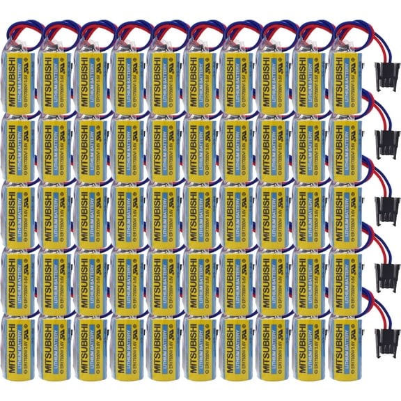 50 Pcs MR-BAT ER17330V/3.6V A6BAT PLC Battery for FANUC CNC System Power