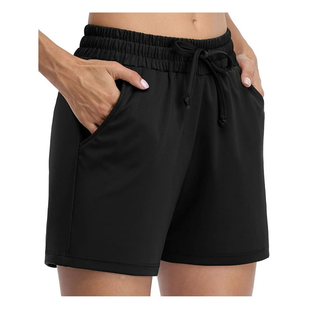 Women's Athletic Shorts Drawstring Elastic Waist Lounge Running Shorts with  Pockets