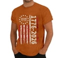 thumbnail image 2 of America 250 Merchandise Mens Short Sleeve Crewneck Patriotic Graphic Tee Stylish Summer Daily Wear Orange M, 2 of 4
