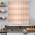 thumbnail image 5 of Peach Pink Plaid Sheer Curtains 45 Inches Long, Gingham Checked Minimalist Modern Light Filering Curtains, Breathable Simi Curtain Privacy Drapes for Kitchen Bathroom Small Window Treatment, 5 of 9