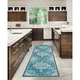 thumbnail image 3 of Linon Home Décor Washable Sariah Area Rug or Runner Collection, Teal and Ivory, 2' x 8', 3 of 8