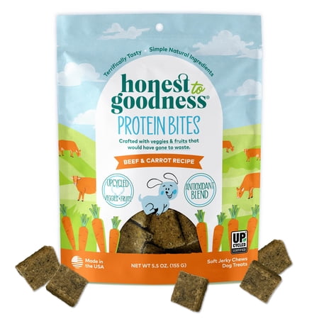Honest to Goodness Protein Bites Beef & Carrot Recipe Soft Jerky Chews for Dogs, 5.5 oz.