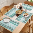 thumbnail image 5 of Turquoise Boho Flowers Placemats Set of 12 Modern Luxurious Geometric Floral Place Mats Indoor Wipeable Table Mats Washable Dining Table Placemats for Kitchen Holiday Party Home Decor 13x19 Inch, 5 of 9