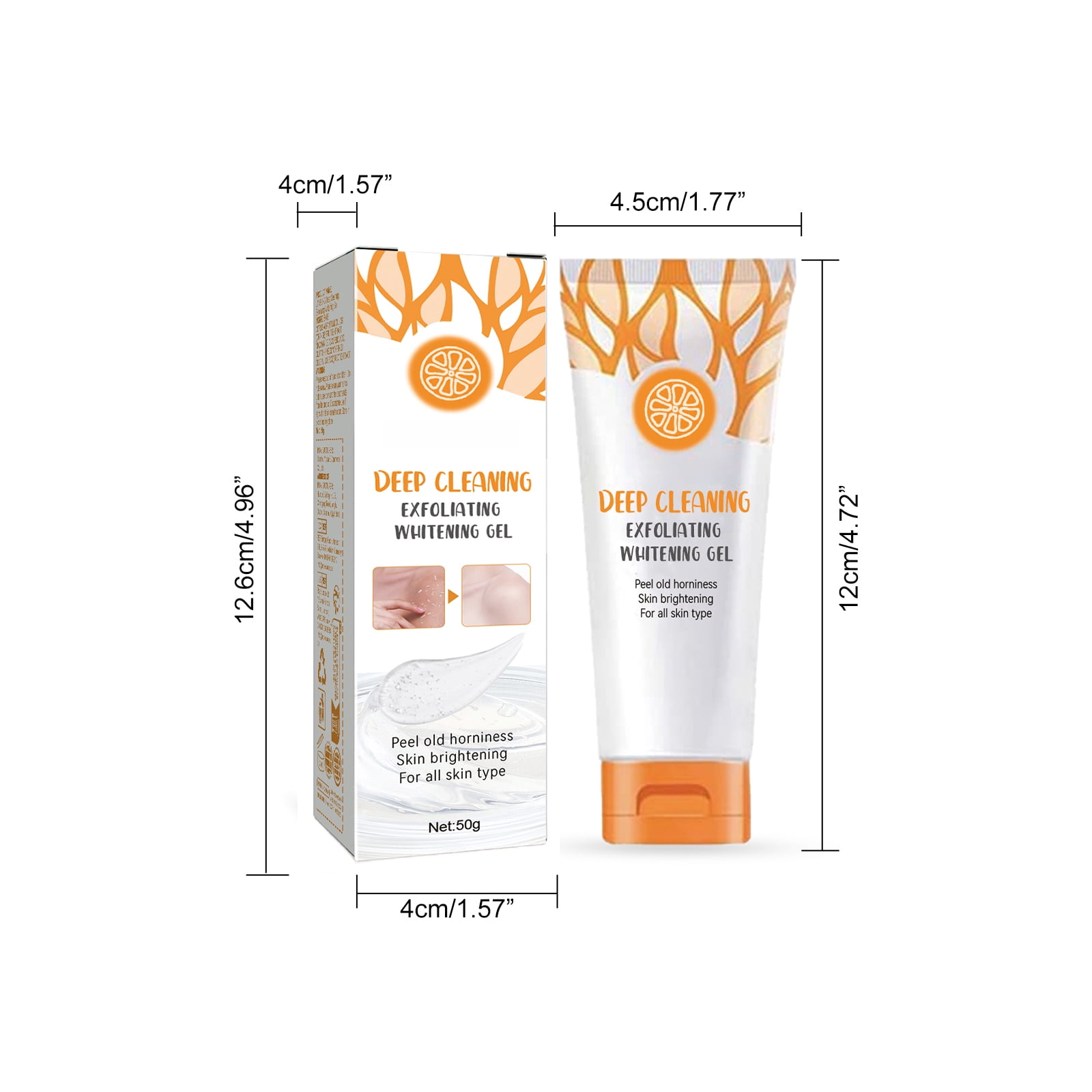 Alvantor Deep Cleaning Exfoliating Gel for Face & Body with Vitamin C, Brightening Peeling Scrub with Niacinamide for Glowing Skin, 50g