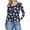 Blue, variant on Vekome Womens Tops Long Sleeve Plus Size Basic Shirts Slim Round Neck Casual Tee Shirts Ribbed Knit Print Pullover Tops