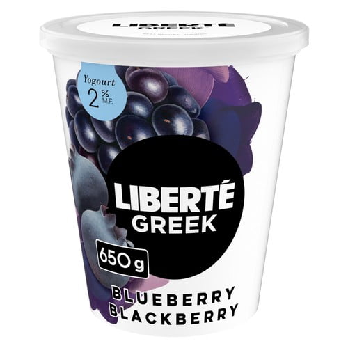 Liberte Yogurt Greek 2% Extra Fruit Blueberry Blackberry 650G