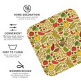 thumbnail image 4 of Honeii Fruits And Vegetables Print Leather Coaster Set of 6, Ideal for Safeguarding Your Furniture from Drinks Spills and Effortless Cleanup,Square, 4 of 7