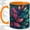Orange, variant on Stained Glass Style Leaf Accent Mug, 11oz Ceramic Coffee Cup