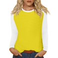 thumbnail image 3 of Hearthz Women’s Long Sleeve Basic Shirts Crewneck Colorblock Womens Summer Tops Fall Tops Casual Workout Women's Tops, Tees & Blouses, 3 of 6