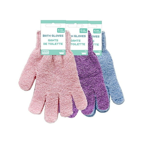 Bath Glove 1 Pair Color Blue/White/Pink Packing 24's/Box