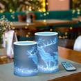 thumbnail image 6 of Electronic Candle Light Combination 3x5In, 3x4In Flameless Candle Plastic Festive Decoration Party Christmas Decoration Blue Elk, 6 of 7