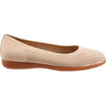 thumbnail image 3 of TROTTERS Womens Beige Perforated Removable Insole Cushioned Absorbs Impact Arch Support Non-Slip Darcey Wedge Slip On Leather Ballet Flats 9 M, 3 of 7