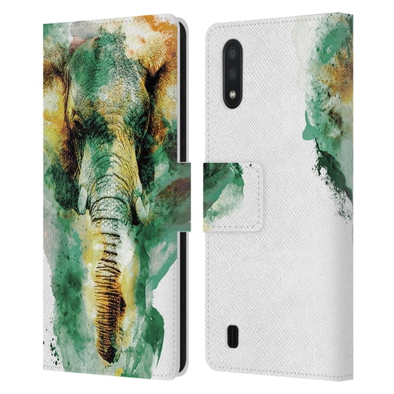 Head Case Designs Officially Licensed Riza Peker Animals Wild Africa Leather Book Wallet Case Cover Compatible with Samsung Galaxy A01 (2020)
