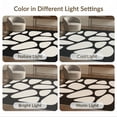 thumbnail image 7 of ODIKA 6'x9' Washable Area Rug Non-Slip, Easy Care, Black White Abstract Pebble Design Elegant Contrast with Shapes and Flow for Family Room, Living Room, Master Bedroom, 7 of 7