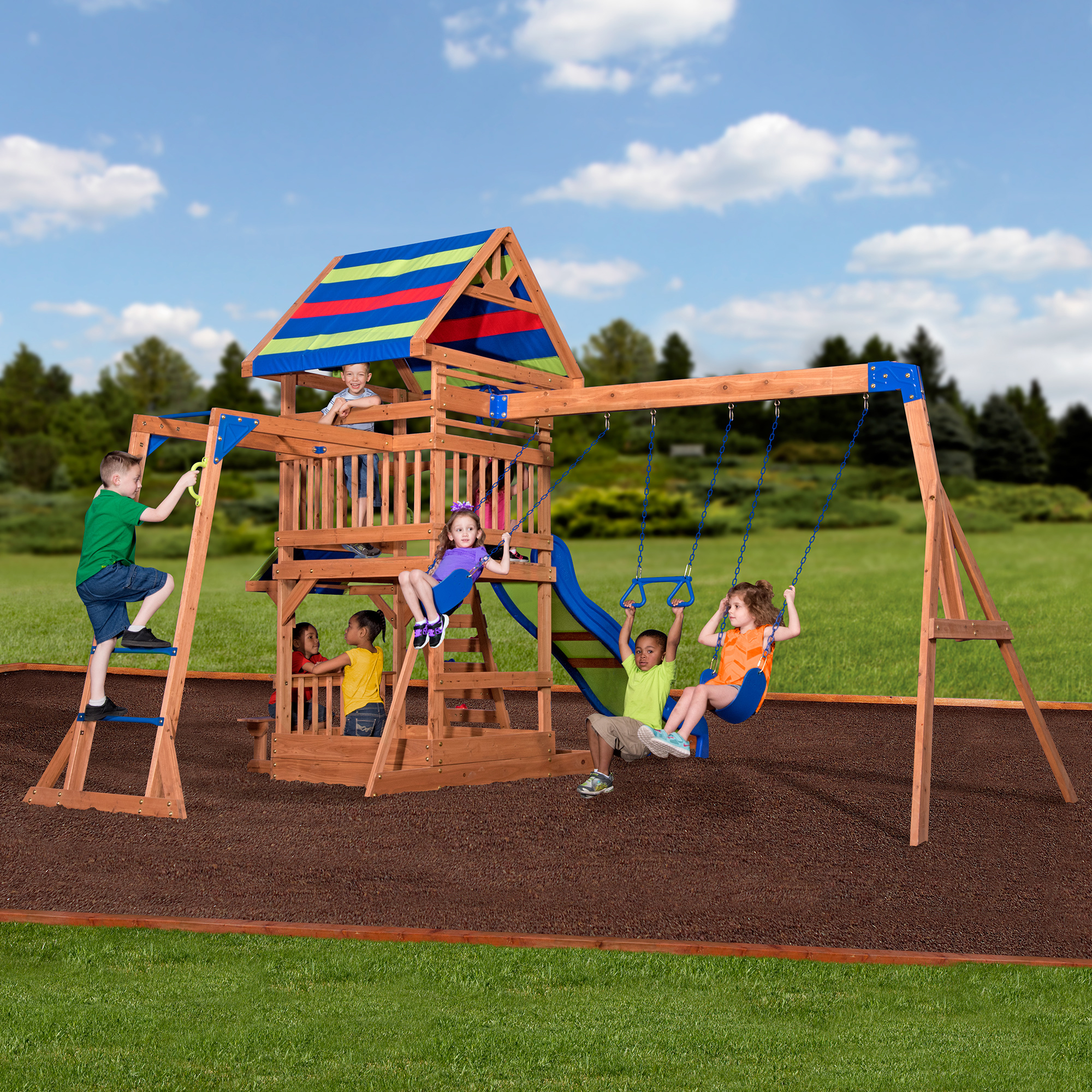 Backyard Discovery Beach Front Wooden Swing Set - image 4 of 12