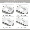 thumbnail image 2 of 25" One-Piece Integrated Vanity Top & Sink – Matte White Solid Resin, Single Faucet Hole, For Floating Vanities, 2 of 4