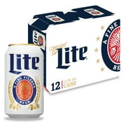 Miller Lite Beer, 12 Pack, 12 fl oz Aluminum Cans, 4.2% ABV, Domestic Light Lager