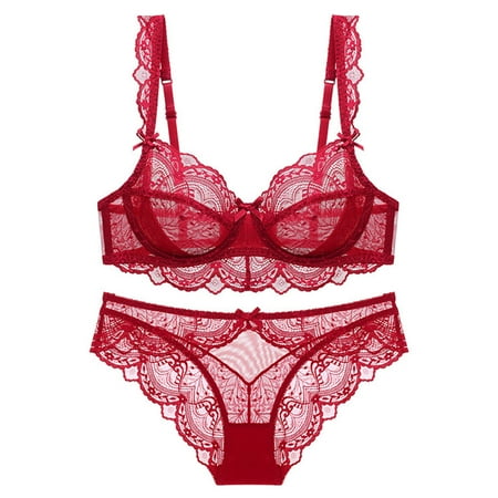 

Women s Lingerie Transparent Bra Lace Underwear Bra And Panty Set