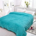 thumbnail image 4 of Homore Fashional Shaggy Faux Fur Throw Blanket for Kids and Adult, 60" x 80" , Blue, 4 of 7