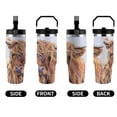 thumbnail image 5 of Watercolor Brown Highland Cow Cattle Painting 30 oz Stainless Steel Tumbler with Handle， Insulated Travel Coffee Mugs Cup Gifts for Men Women Kids, 5 of 7