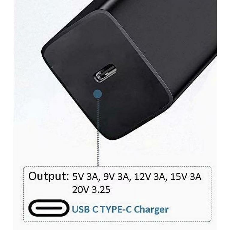 65W USB C / Type C Power Adapter Charger Replacement for Lenovo, ASUS,  Acer, Dell, Huawei, HP and Other Laptops or Phones with USB C Port 