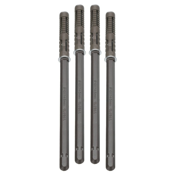 6 Pcs Floating Shelf Brackets 3/8" x 6" Invisible Shelf Brackets with Screws, Iron, Plastic (Silver Tone Brown)