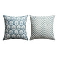 thumbnail image 2 of 18 x 18 Square Cotton Accent Throw Pillow, Floral and Chevron Patterns, Set of 2, White, Blue- Saltoro Sherpi, 2 of 7