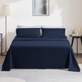 thumbnail image 4 of Sonive 4-Piece Bed Sheet Set - 85gsm Double Brushed Soft Microfiber - Deep Pocket 16 inch Wrinkle Free Fade Resistant Easy Care Bedspread Set (Navy, Full), 4 of 6