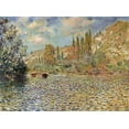 thumbnail image 2 of Monet, Claude 24x19 Black Ornate Wood Framed with Double Matting Museum Art Print Titled - The Seine at Vetheuil, 2 of 4