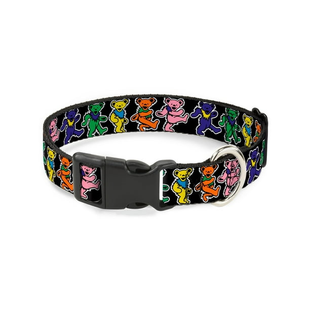 BuckleDown Dog Collar Plastic Clip Buckle Dancing Bears Black/Multi