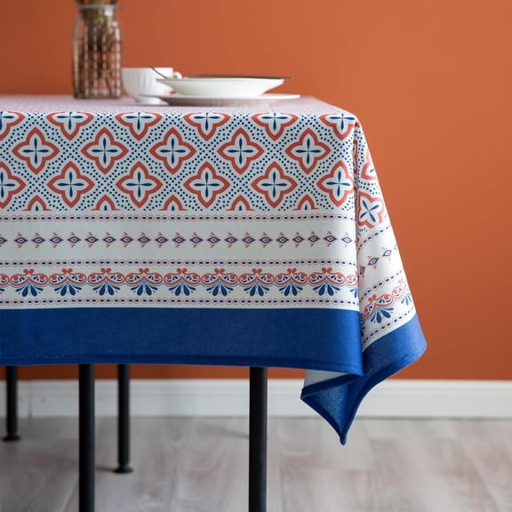 Tablecloth Elegant Printed Rectangle Table Cloth,Oblong Tablecloths Washable Wrinkle Free Retro Table Cover for Party Wedding Baby Shower Kitchen Dinning Tabletop Decor 60x84 in
