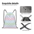 thumbnail image 4 of Saiise Colorful Checkerboard Pattern Sports Drawstring Backpack - String Swim Gym Bag with Wet Proof Pocket for Women&Men-Small, 4 of 6
