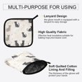 thumbnail image 3 of Yayeee Oven Mitts and Pot Holder Set of 4 Heat Resistant Kitchen Gloves Baking Hot Pad, Black Cute Cats, 3 of 5
