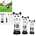 thumbnail image 1 of Juego de cascos de golf Macarena de 3 piezas impermeable de cuero PU intercambiable Blanco negro, 1 of 5