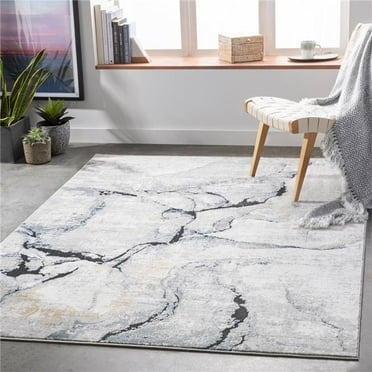 Jolie JLO-2316 7'10" x 10' Rug in Gray/Tan/Ivory/Charcoal/Dark Blue/Black