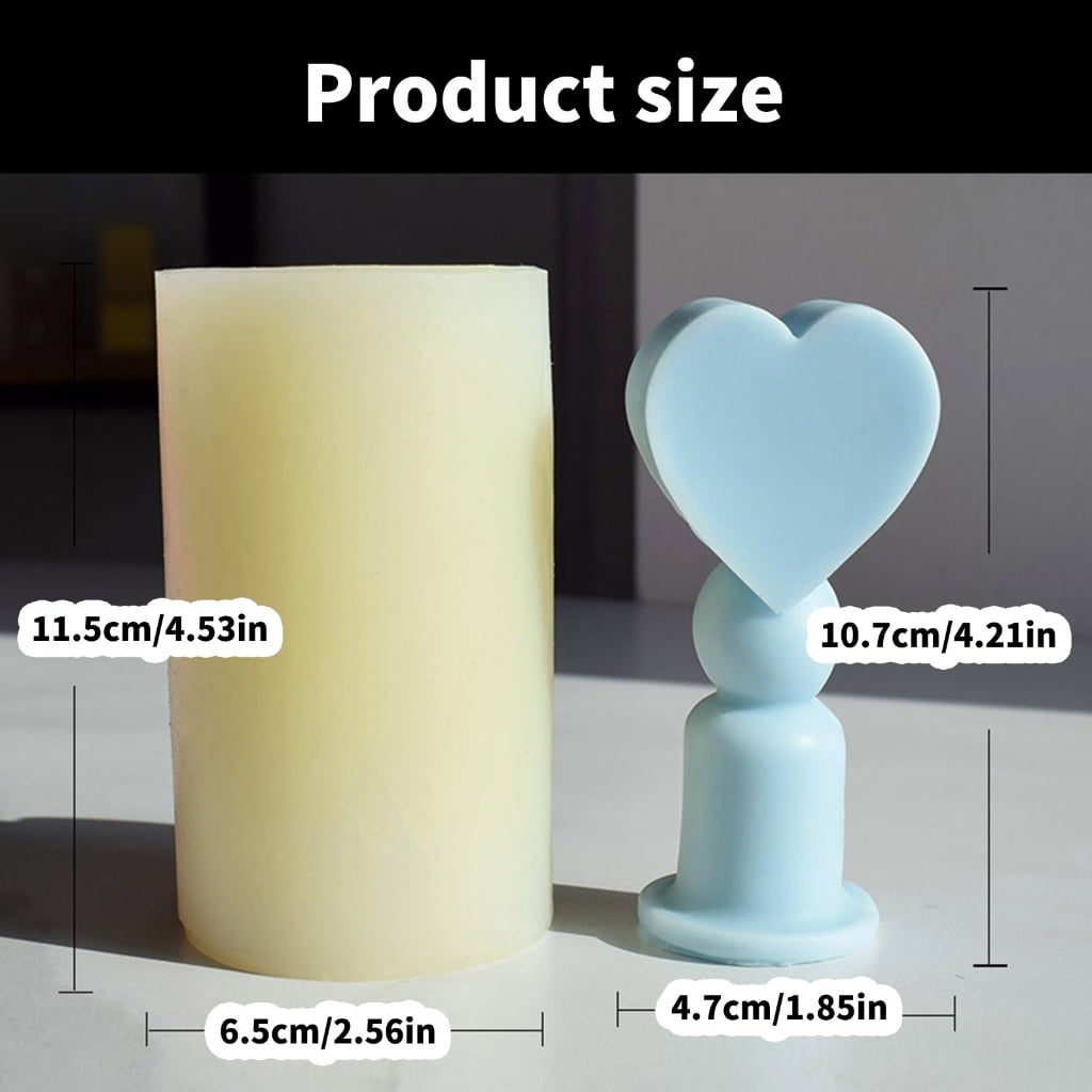 Heart Walking Stick Silicone Molds Epoxy Resin Silicone Molds for Candle Making