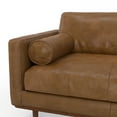 thumbnail image 6 of Morrison 72 inch Wide Mid-Century Modern Sofa in Caramel Brown Top Grain Genuine Leather, 6 of 13