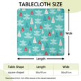 thumbnail image 2 of Turquoise Christmas Tree Pattern Square Fitted Tablecloth with Elastic Edge,Square Table Cover,Washable Elastic Table Cover for Home Kitchen Party Decor 36"x36", 2 of 6