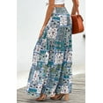 thumbnail image 3 of Jupe Longue Maxi à Taille Nouée Imprimé Boho Vert pour Femmes, 3 of 5