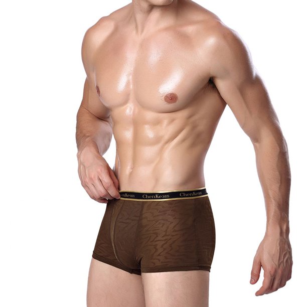 Jacquard Seda de hielo sexy ropa interior para hombre Calzoncillos masculinos Hombre Boxers Seda de hielo transpirable GeweYeeli NK0793-17