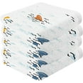 thumbnail image 2 of Coolnut Colorful Shark Wash Cloths 4 Pack - 12 x 12 Inch Super Soft Washcloths for Your Face and Body - 100% Cotton Highly Absorbent Baby Face Towel Washcloth Gift, 2 of 7