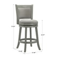 thumbnail image 6 of Weston Home Shapel Upholstered Back Swivel Stool, 24" Counter Height, Antique Grey Finish, Grey Linen, 6 of 7