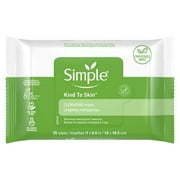 Simple Sensitive Skin Makeup Removing Cleansing Wipes No Harsh Chemicals, 25 Count (Pack Of 3) Packaging May Vary