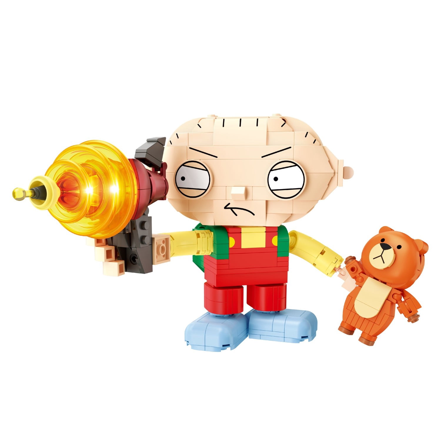 Brickcraft Family Guy Stewie Building Kit with Light-Up Laser Blaster, Indoor Play